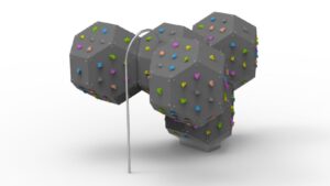 Fivefold Climbing Cube with Base, Anchor and Holds (A)