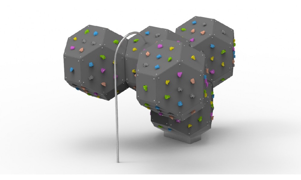 cubo da arrampicata a cinque lati con base, ancoraggio e prese A