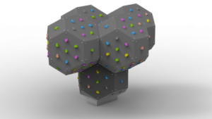 Fivefold Climbing Cube with Base, Anchor and Holds (B)
