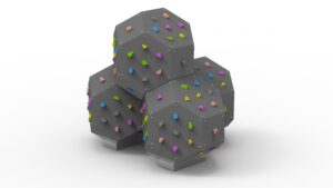 Fourfold Climbing Cube with Base, Anchor and Holds
