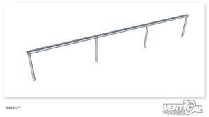 Binario dritto a tubo quadro 4,5 m