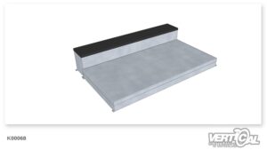 Table à wheeling en acier 200 x 2,5 m + rebord en pierre