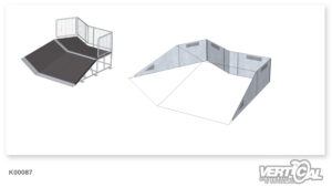 Enclosure for Bank 950 25° 2 x 2.64m Hip 30° with railing