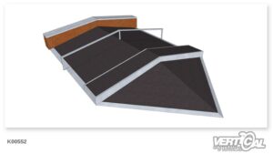 Roof Box 600 (1,32 m + 2,4 m) Piramide + Ledge 600 + Rail F + Roof Ledge 600