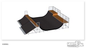 Miniramp 1400 9m + Bank 30° 1400 4.5m + Quarterpipe 1400 4.5m + Left Extension 3m