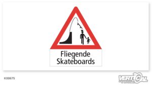 Warning Sign Flying Skateboards