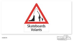 Warning Sign Flying Skateboards
