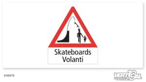 Danger Sign Flying Skateboards